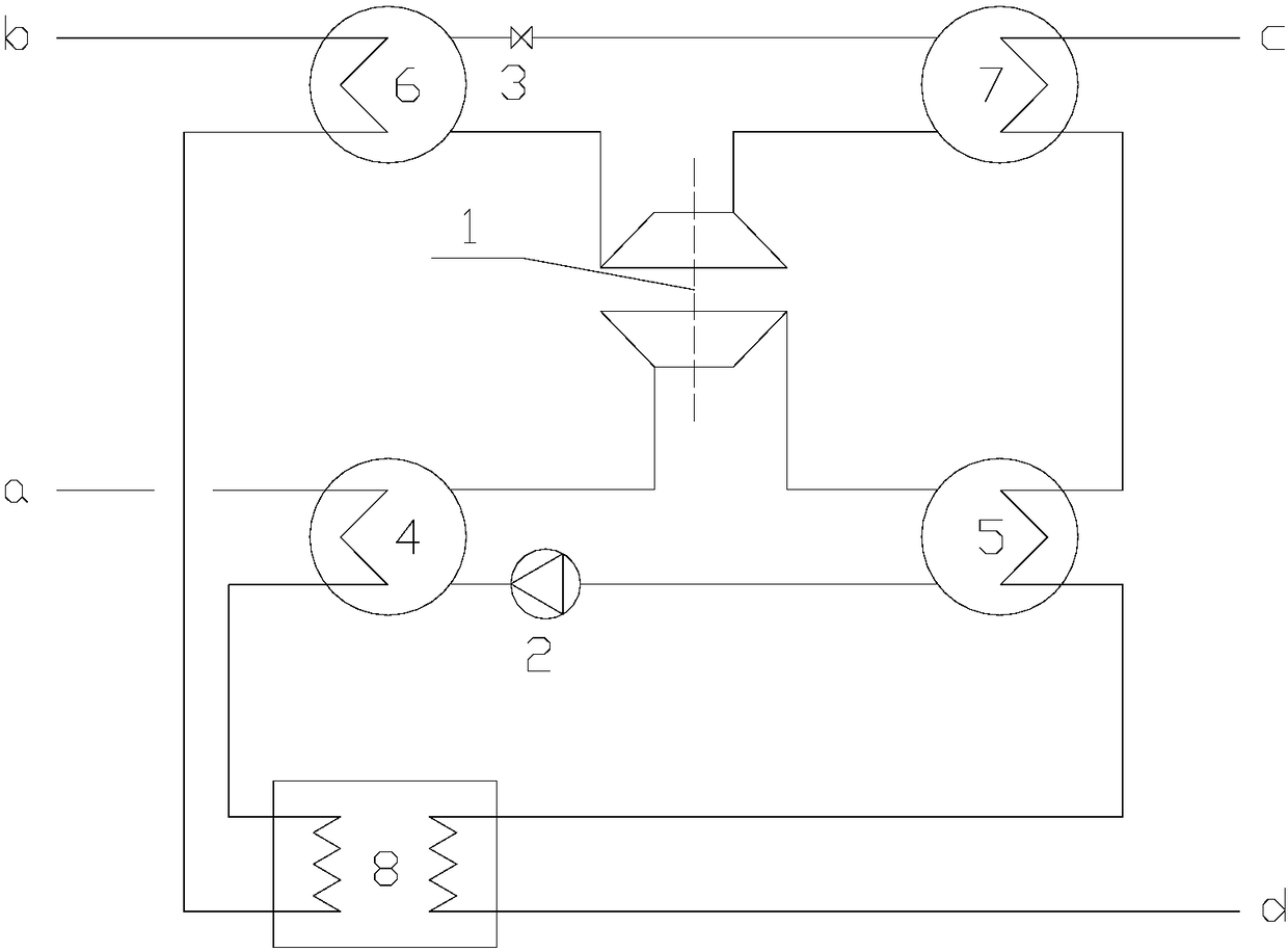 Self-driven compression type large temperature difference heat exchange unit