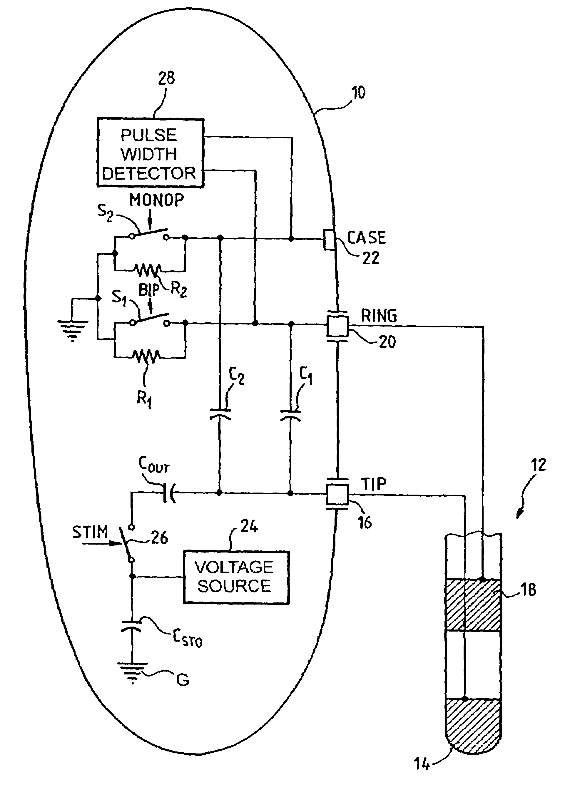 Determining the presence and type of probe associated with an active implantable medical device, in particular a cardiac pacemaker