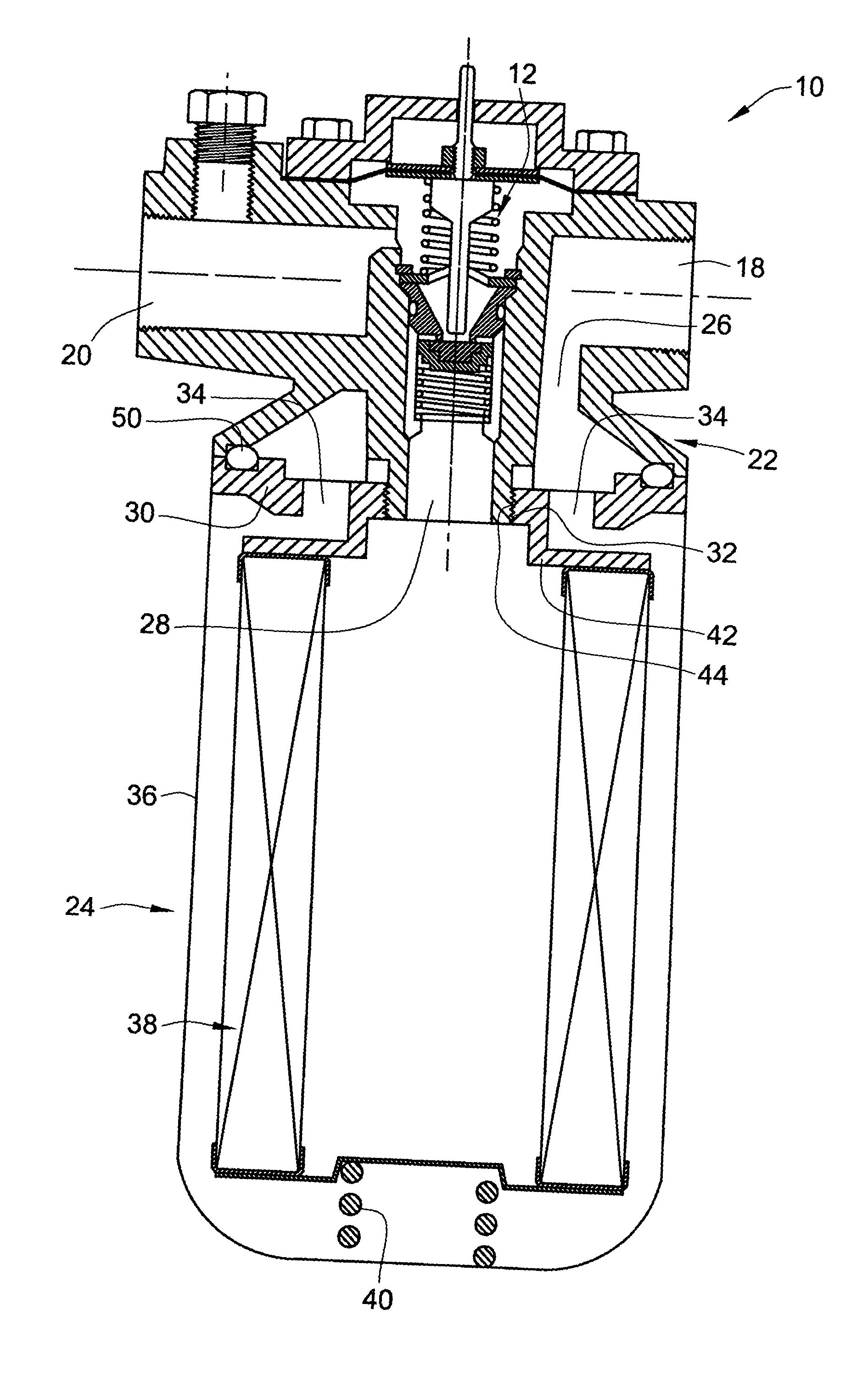 Filter head and burner system incorporating same