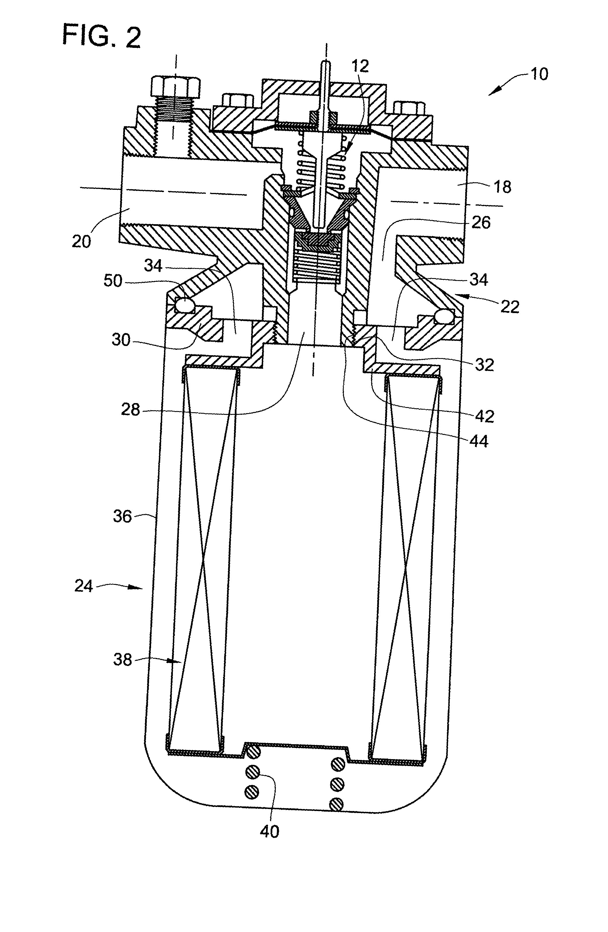 Filter head and burner system incorporating same