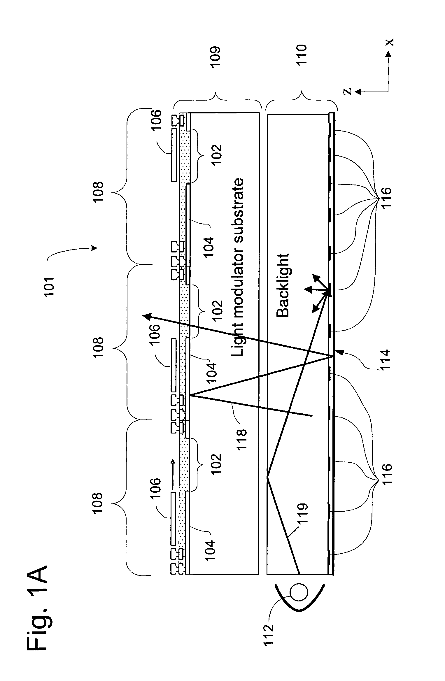 Display apparatus with optical cavities