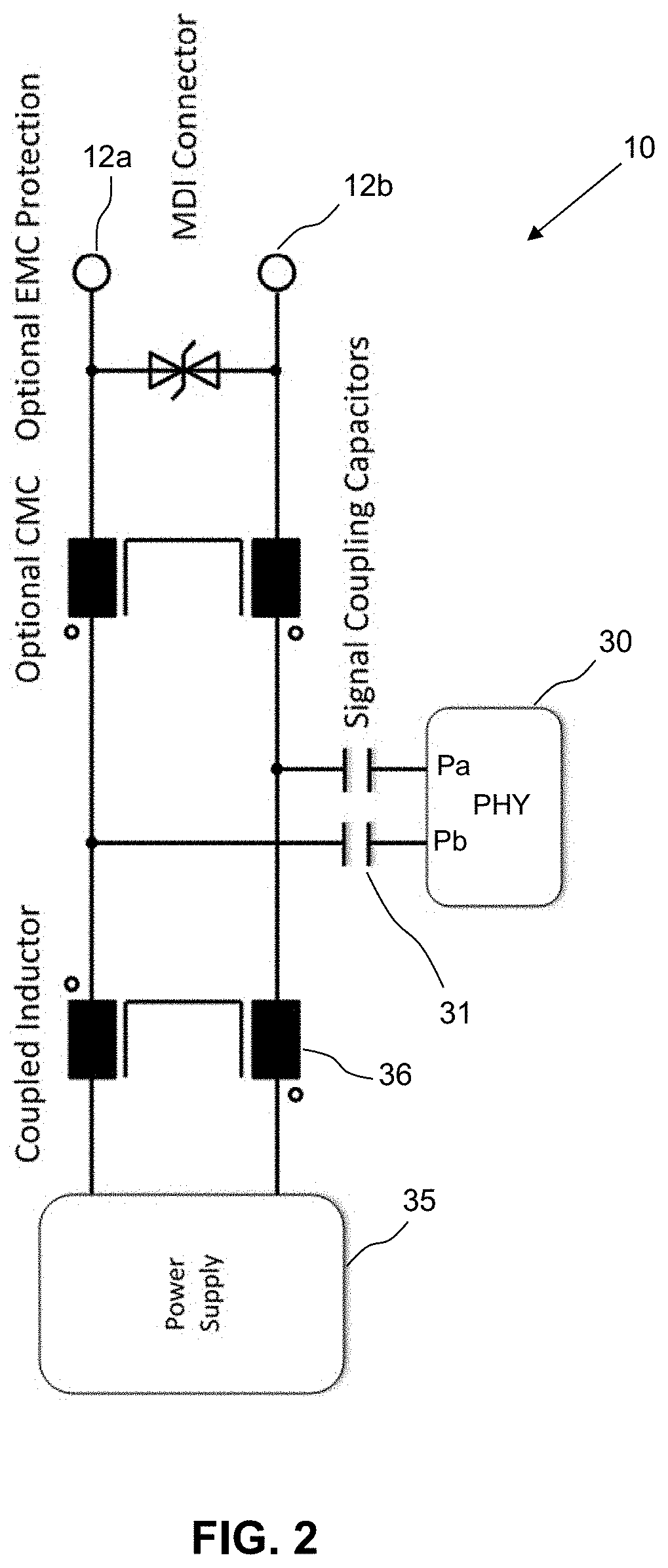 Device for Receiving Signals from a Network Cable