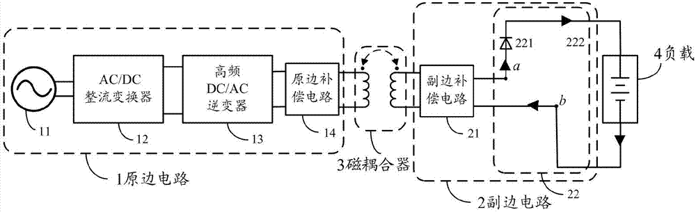 Wireless charging system output energy control circuit and control method