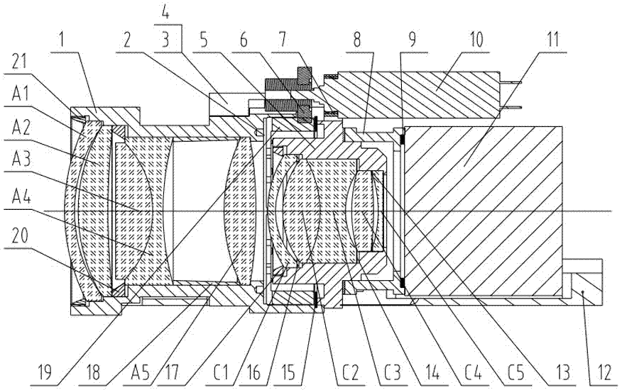 Large-aperture large-target-surface low-light imaging lens