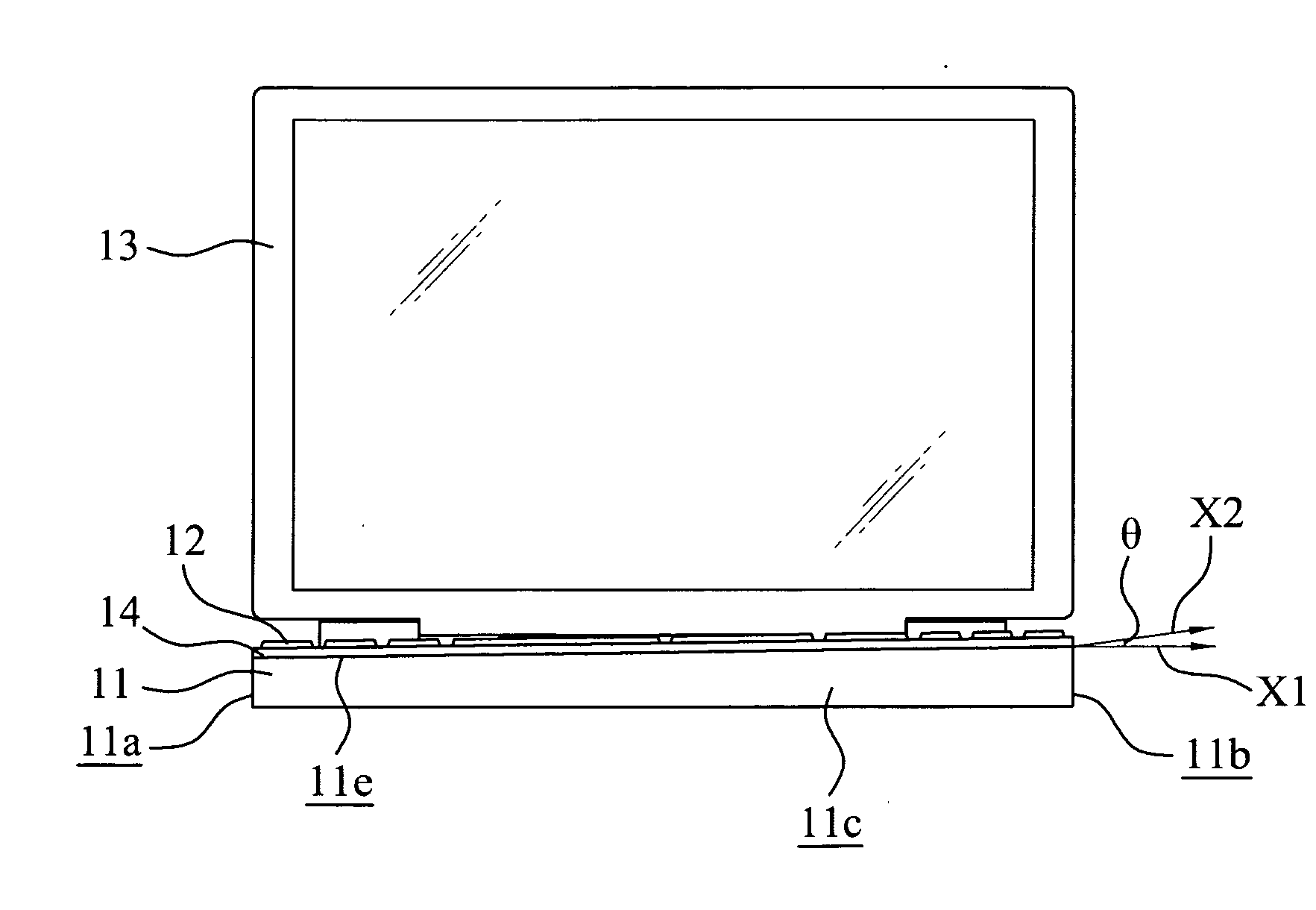 Portable electronic device with drainage structure