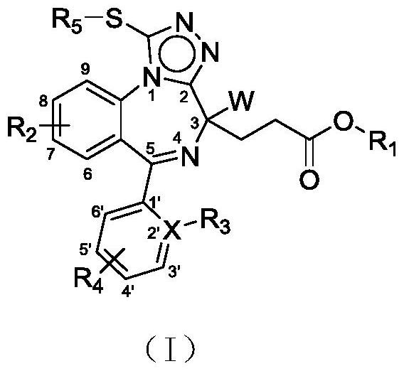 Benzodinitrogen medicine for sedation and hypnosis as well as preparation method and application of benzodinitrogen medicine