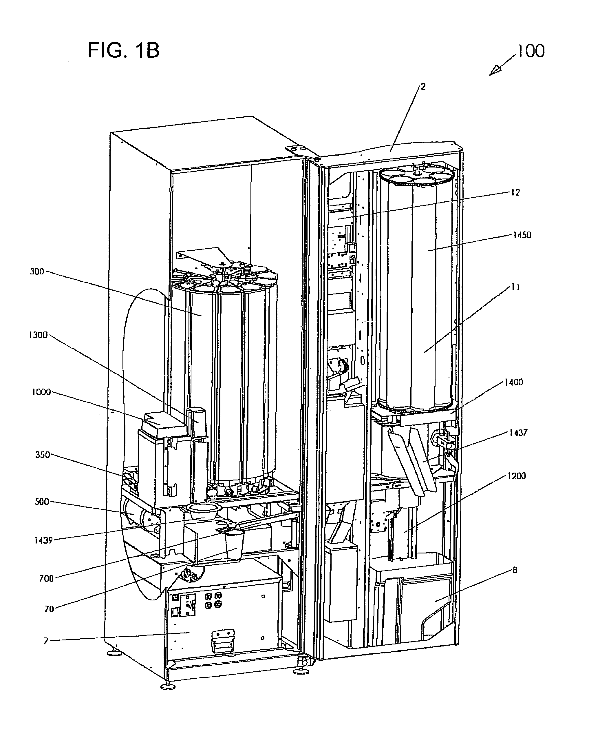 Beverage machines, subsystems thereof and corresponding methods