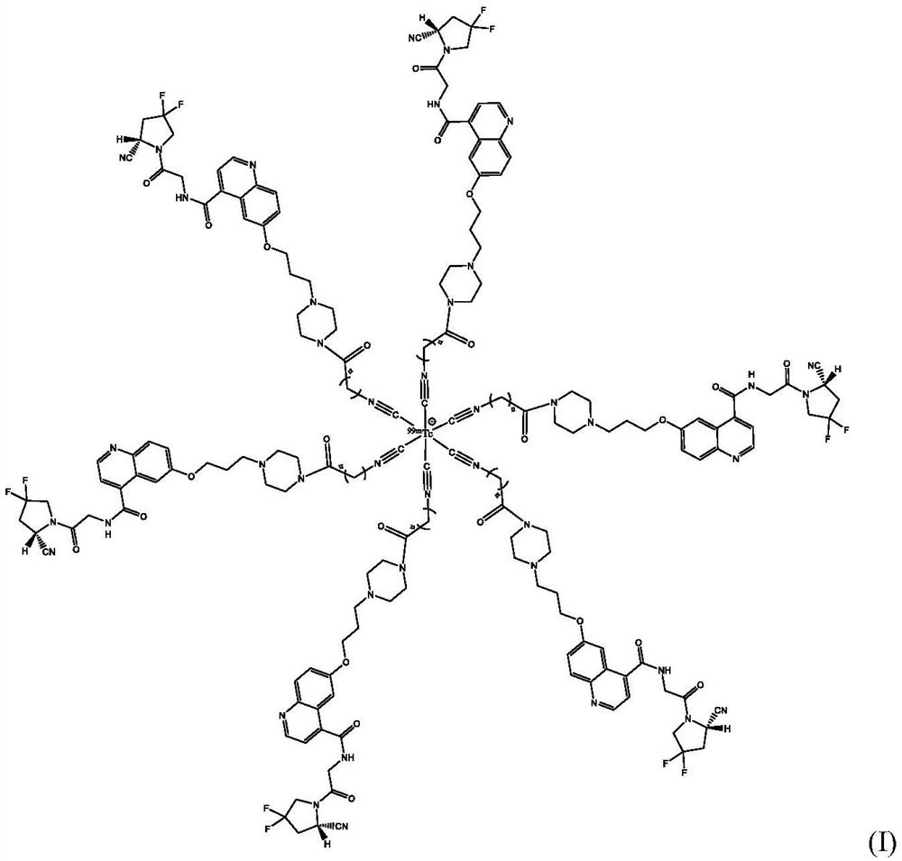 Technetium-99m-labeled isonitrile-containing fapi derivatives, preparation method and application