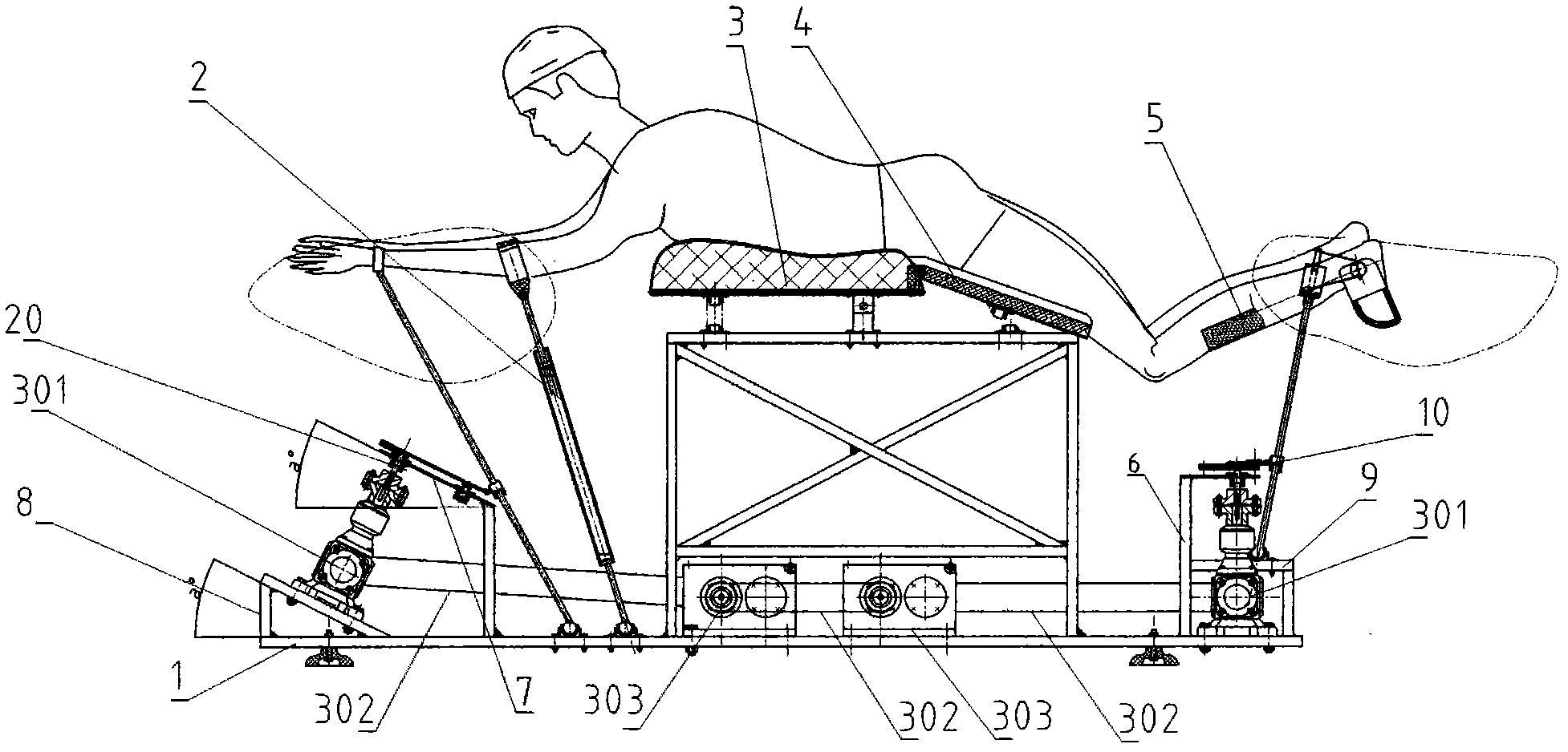 Connecting rod coordination-type breast stroke training machine