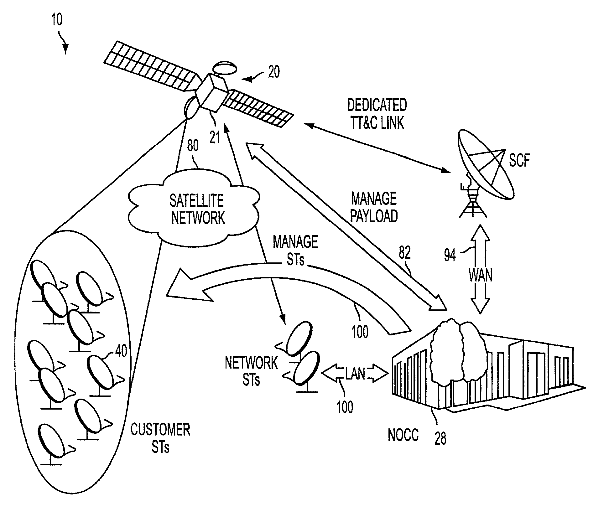 Uplink power control system for satellite communication system employing on-board satellite processing and fade estimation