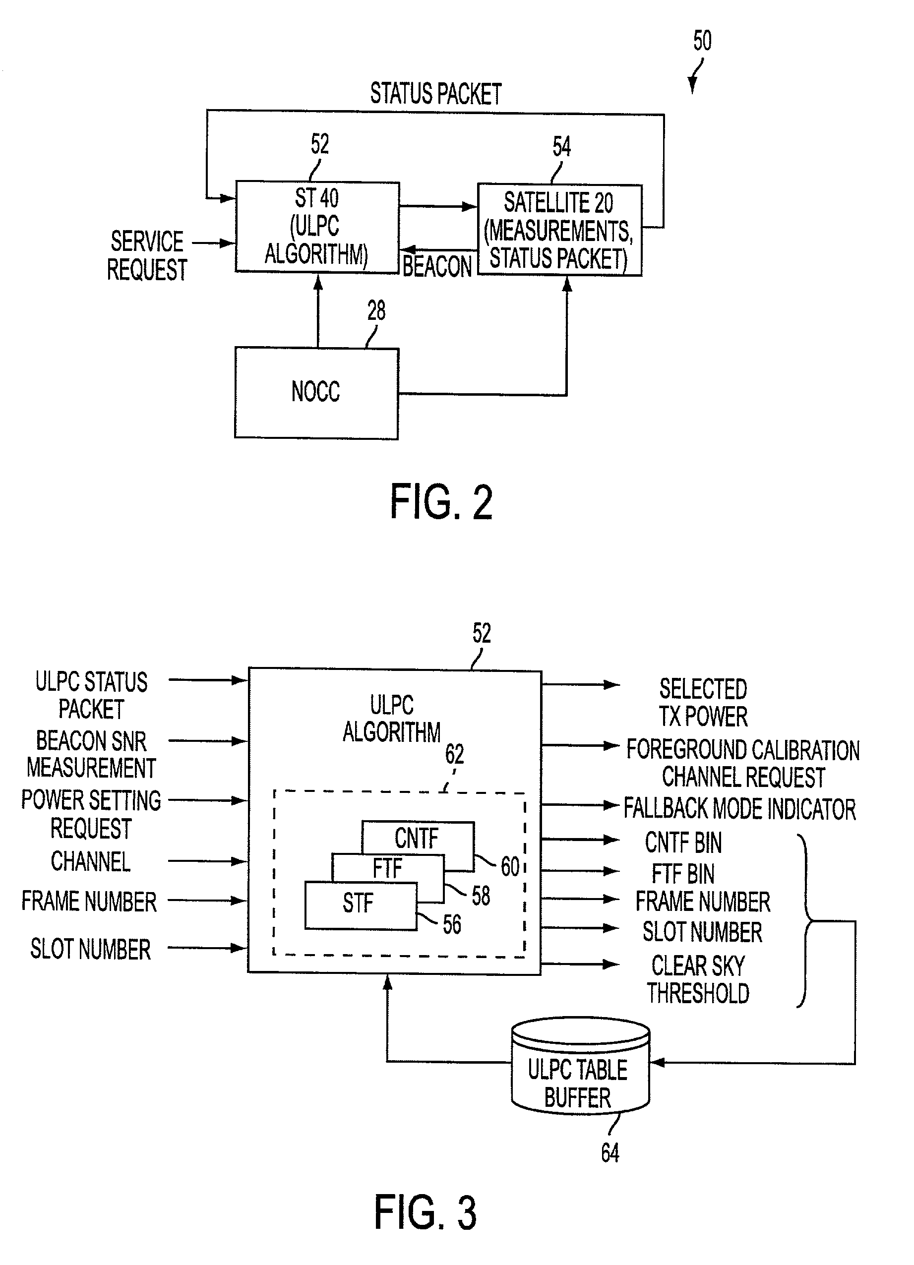 Uplink power control system for satellite communication system employing on-board satellite processing and fade estimation