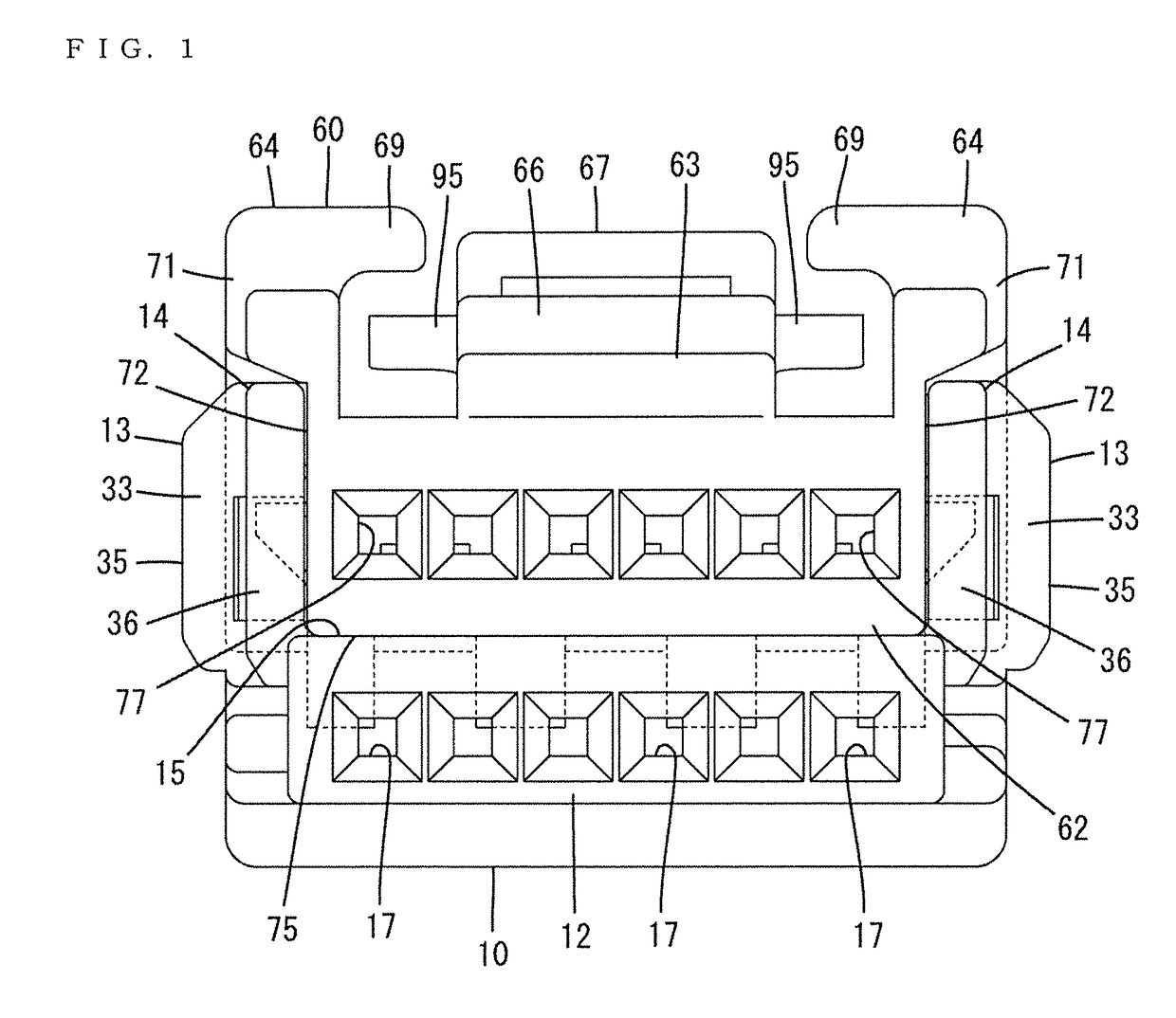 Connector with a deflectable locking lance exposed on an outer surface of a housing