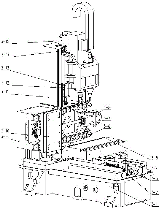 Drilling, tapping, milling and boring combined numerical control machine tool with multi-workpiece processing function