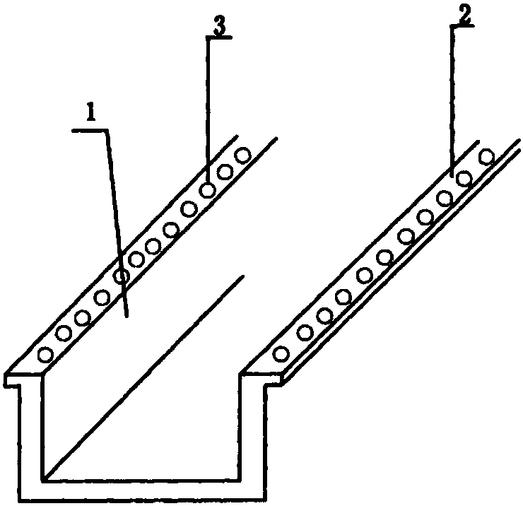 A groove for exhausting smoke and covering pipelines