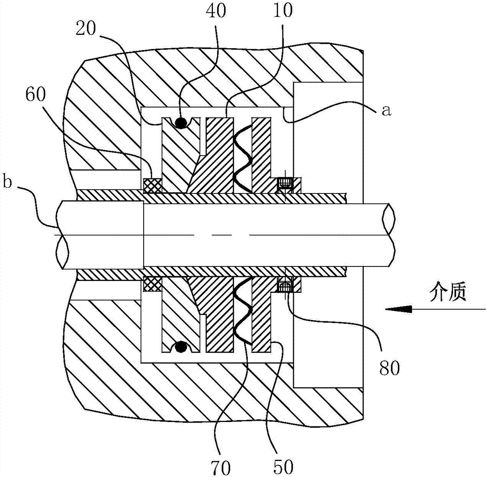 Self-compensating emergency combination seal for nuclear reactor main circulation pump sealing device