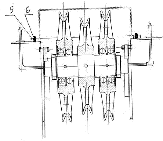 Protective cover for fixed pulley of crane trolley