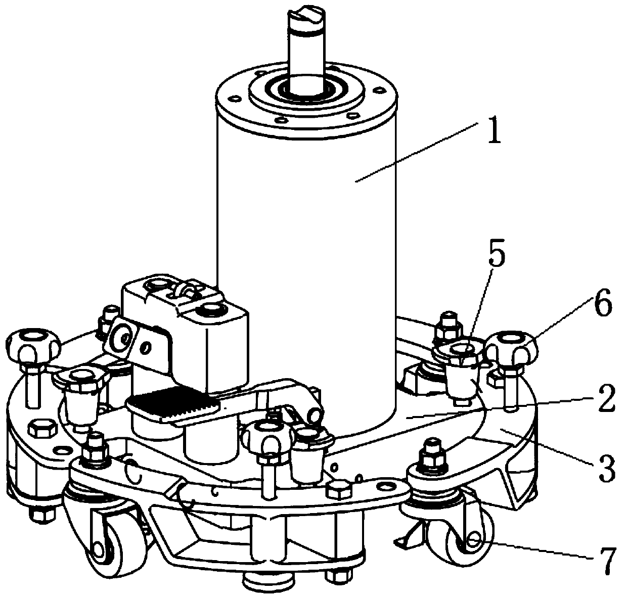 Hydraulic conveying jack with adjustable base supports