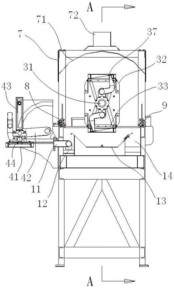 A pulp molding double-sided rotary hub forming machine