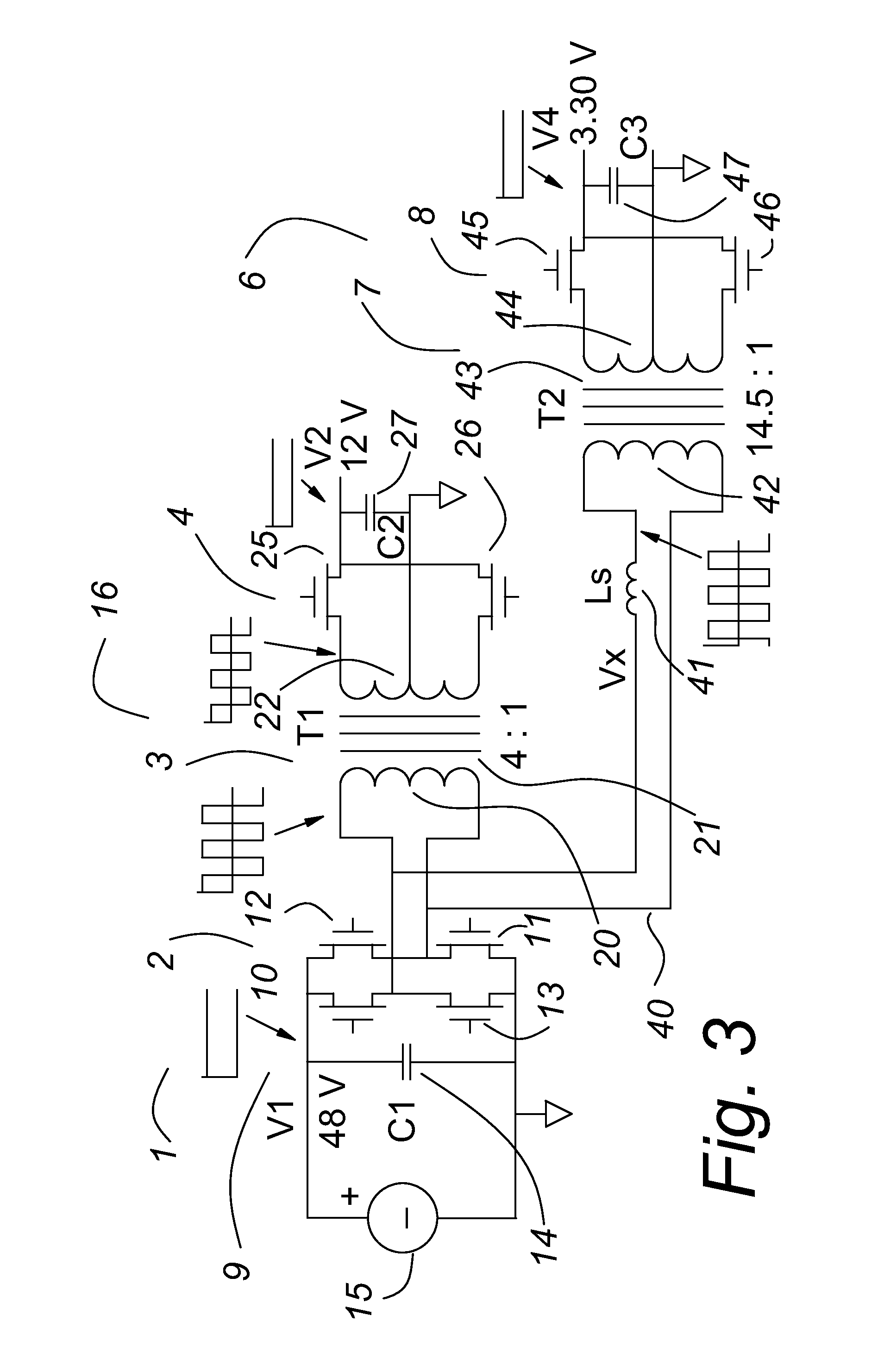 High frequency square-wave power distribution system