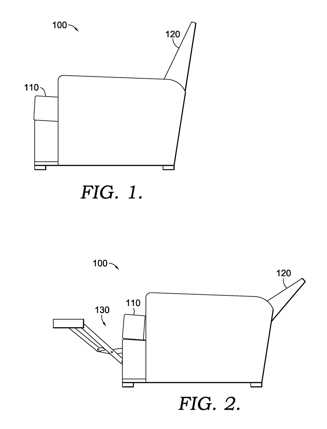 Seat lift mechanism for a reclining chair