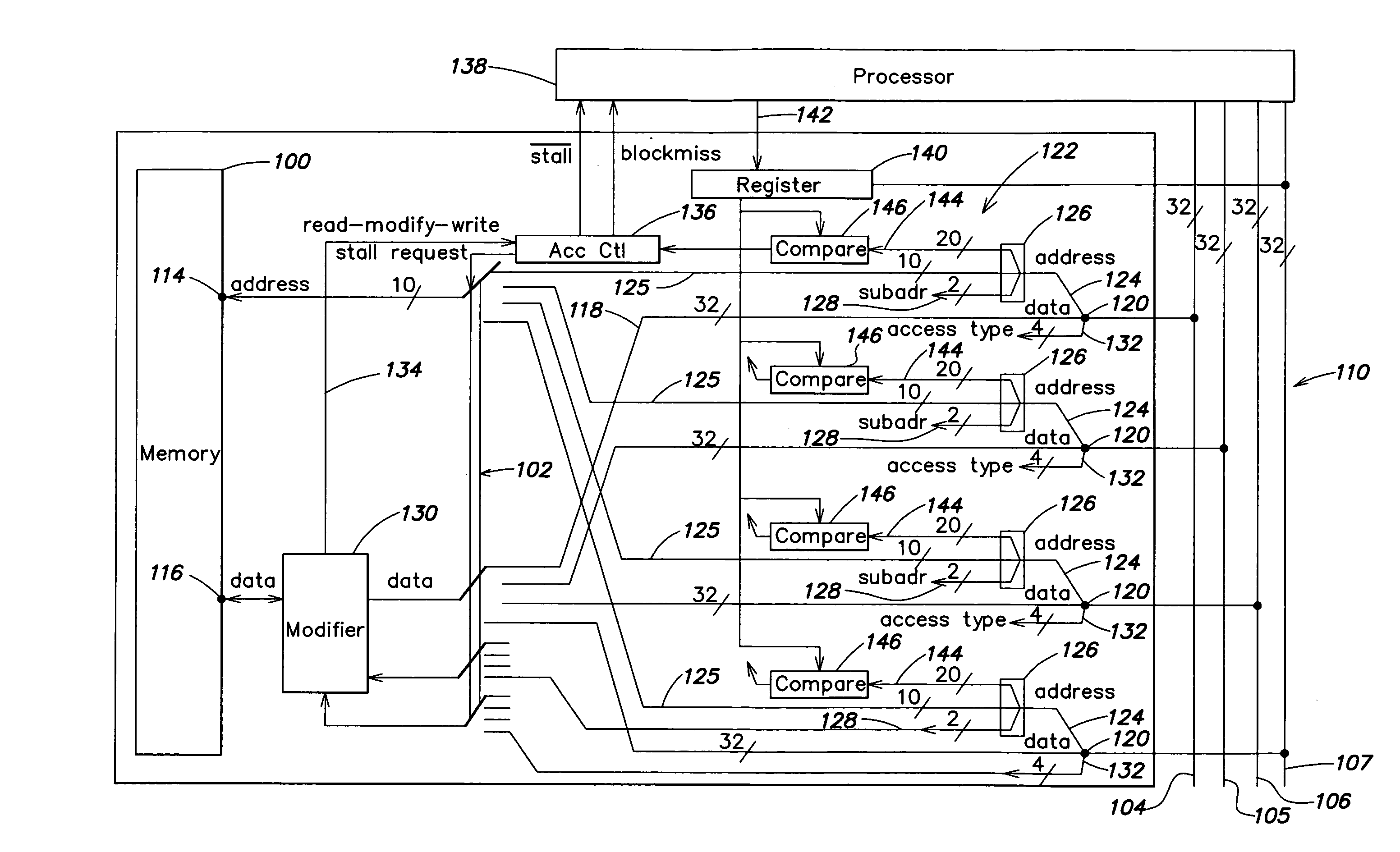 Storage device for a multibus architecture