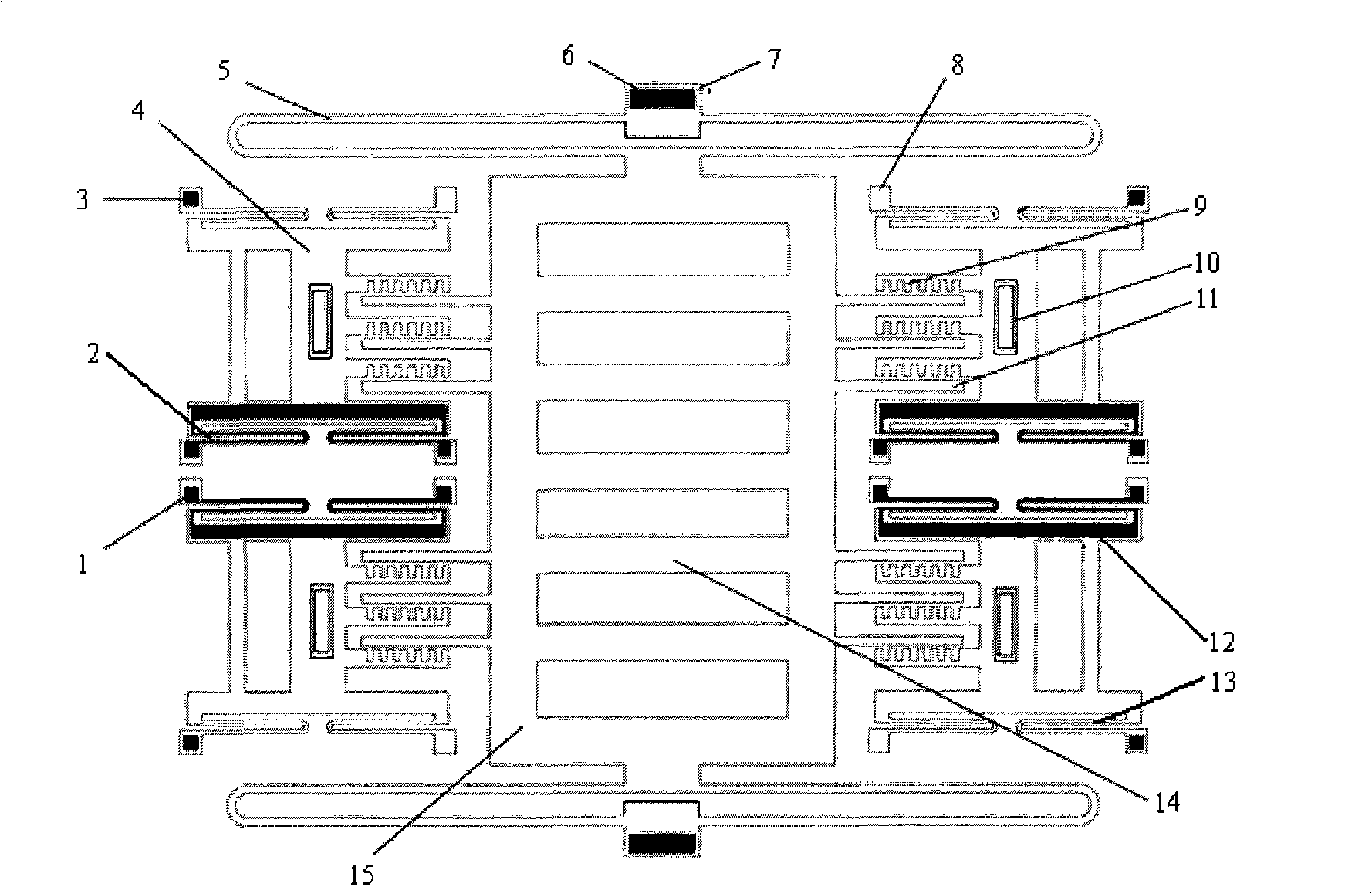 Magnetic drive micro-inertial sensor for increasing detection capacitance and preparation method