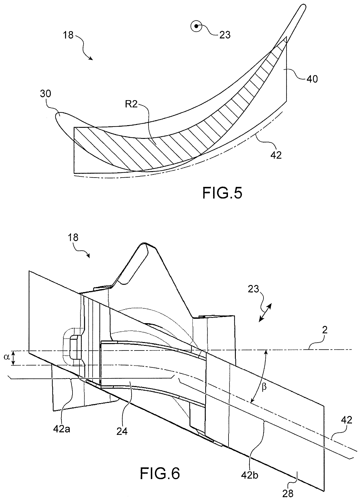 Turbine rotor disk blade having a foot of curvilinear shape