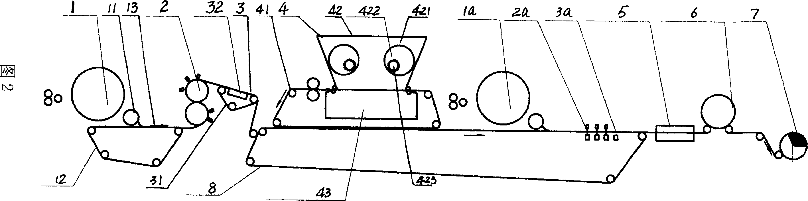 Air-lay web hydro-entangled composite entanglement product and preparing method and device