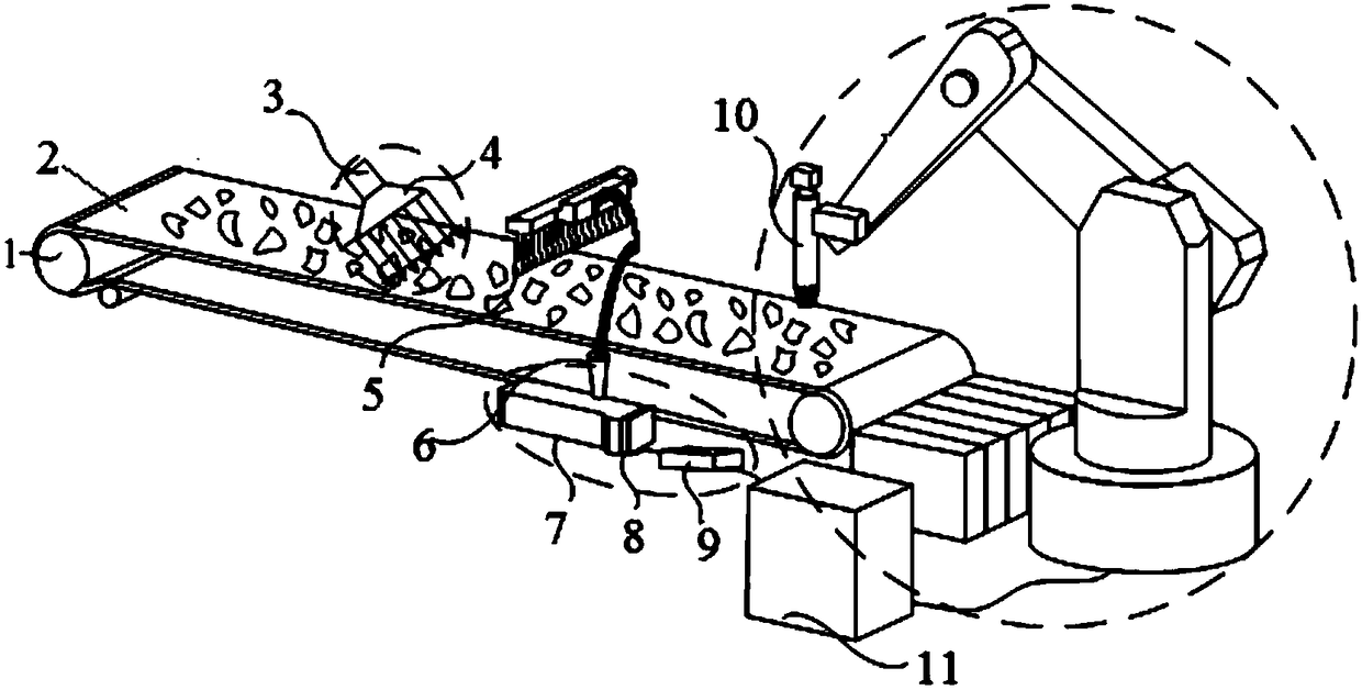 Plastic online sorting device based on near infrared technology and sorting method thereof