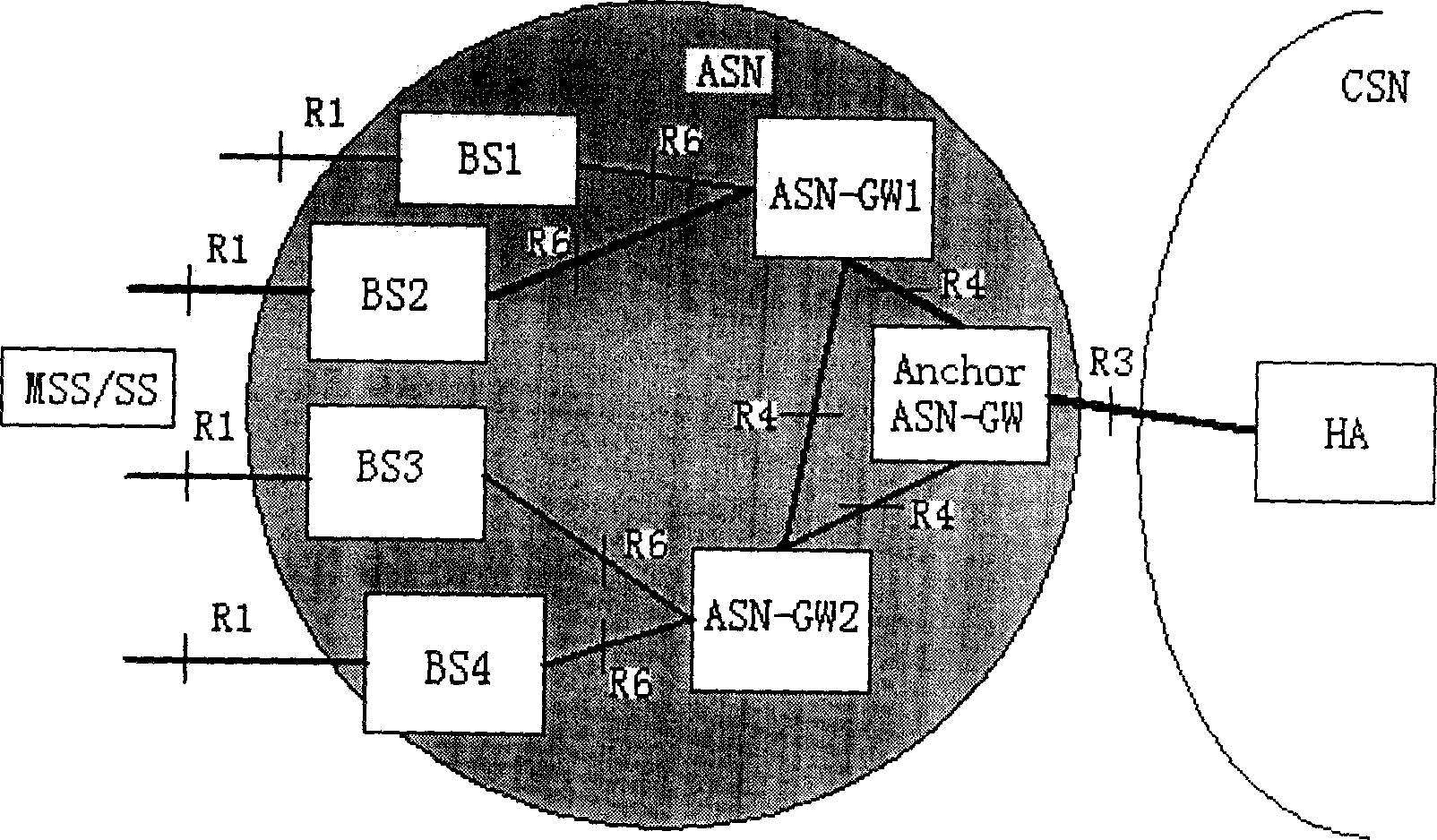 Method for mutual positioning between WiMAX cut-in service network gateways