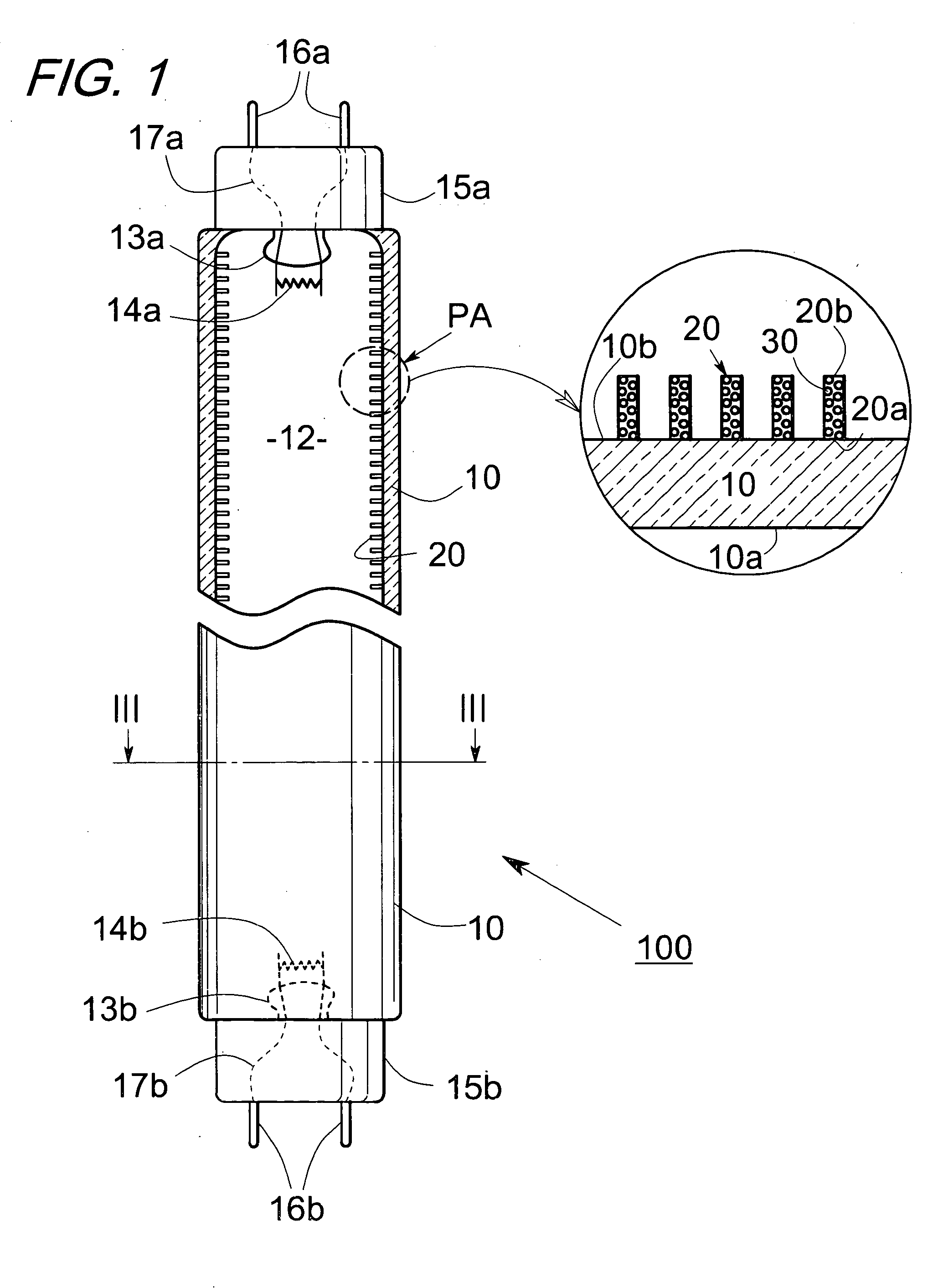 Discharge fluorescen apparatus including fluorescent fibers