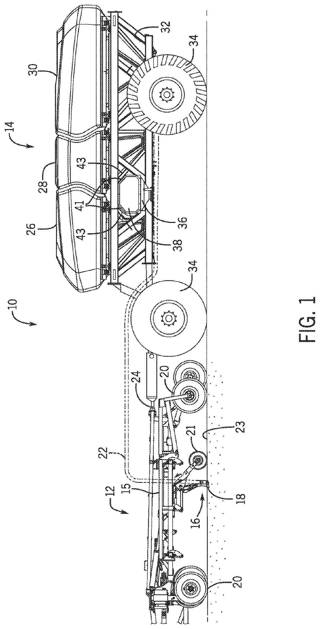 Distribution and leveling system for an agricultural product storage compartment