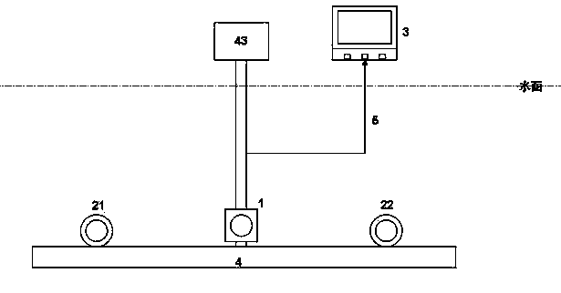 Detecting system and detection method for overall dimension of underwater part of ship