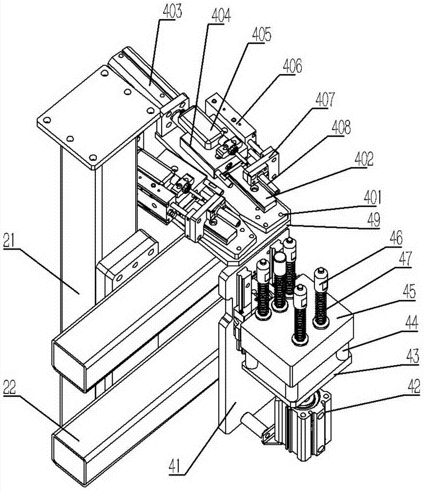 Detecting mechanism of automatic assembling and detecting machine for door locks