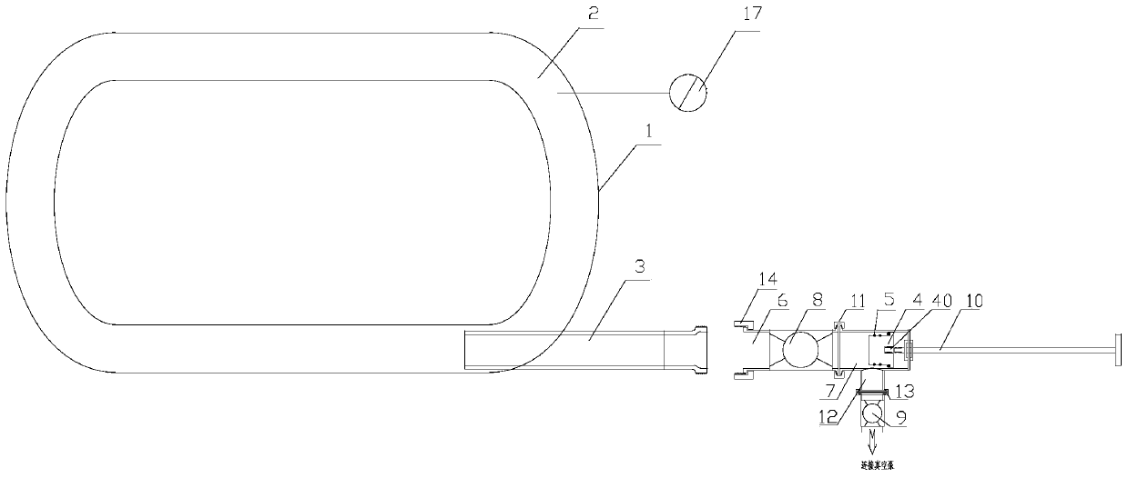 Plug replacement device for vacuum use of tank and working method of plug replacement device