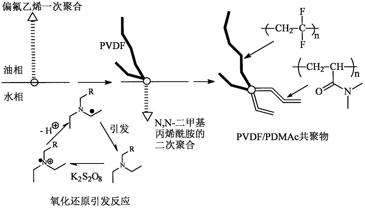 A green preparation method of hydrophilized polyvinylidene fluoride membrane material