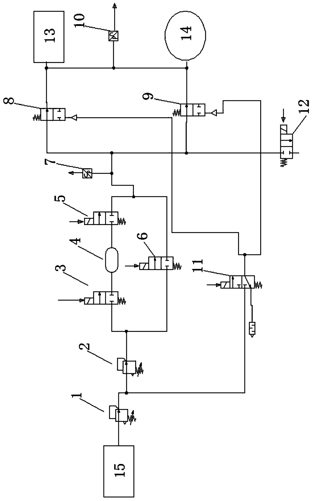 High pressure gas source-to-work piece inflating method, inflating device and differential pressure airtightness detector