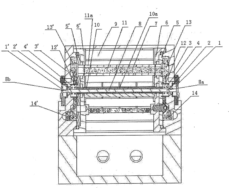 Laser gain module and liquid cooling circulating device used for same