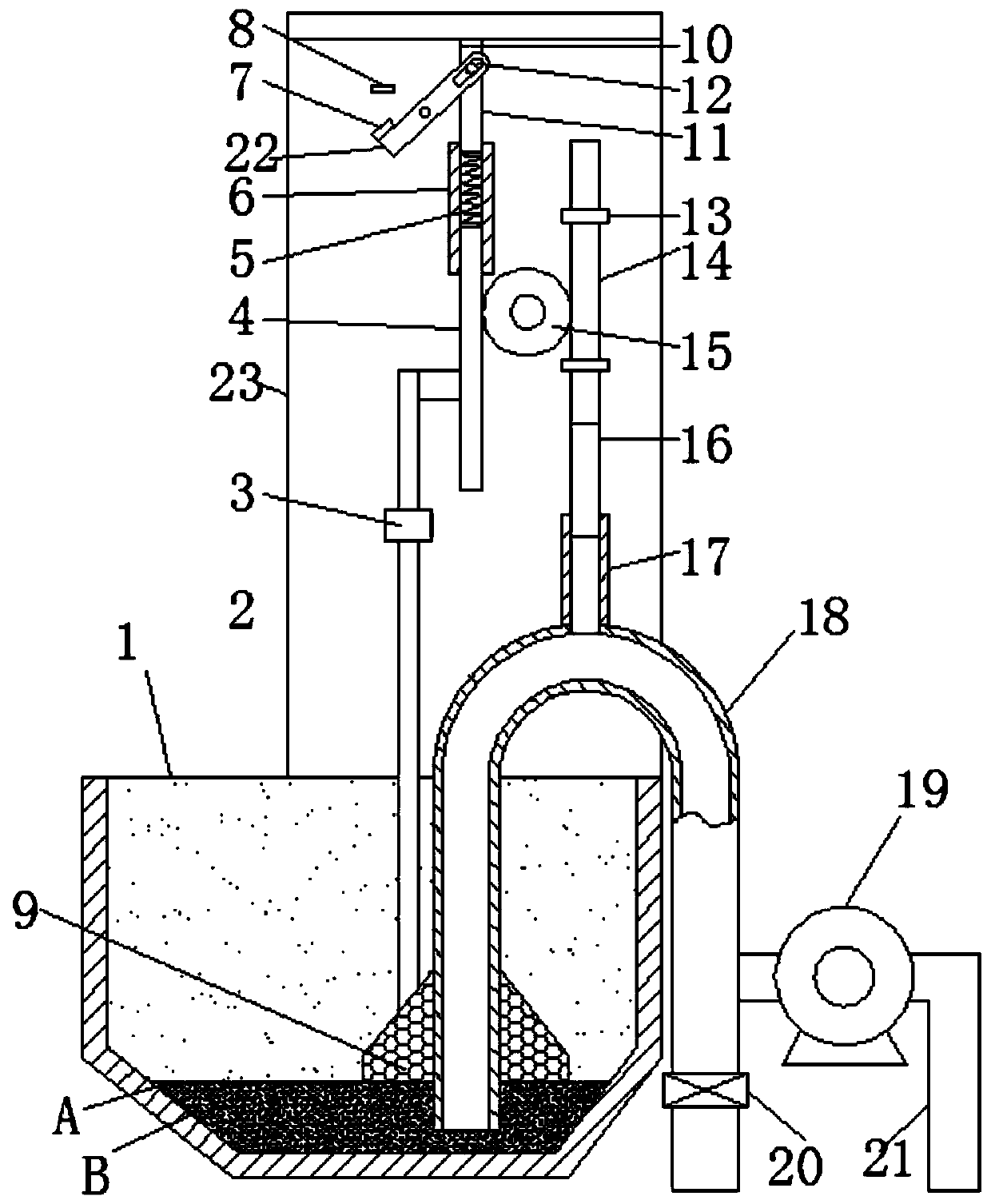 Sludge discharge device for asphalt sludge sedimentation tank and use method thereof