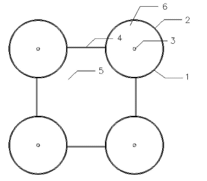 Movable prefabricated multi-barrel type gravity mixed foundation