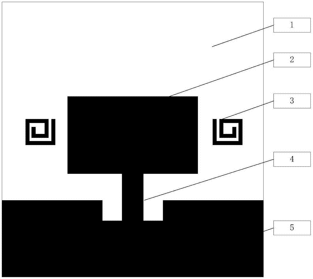 Square double-notch ultra wide-band antenna with spiral resonators