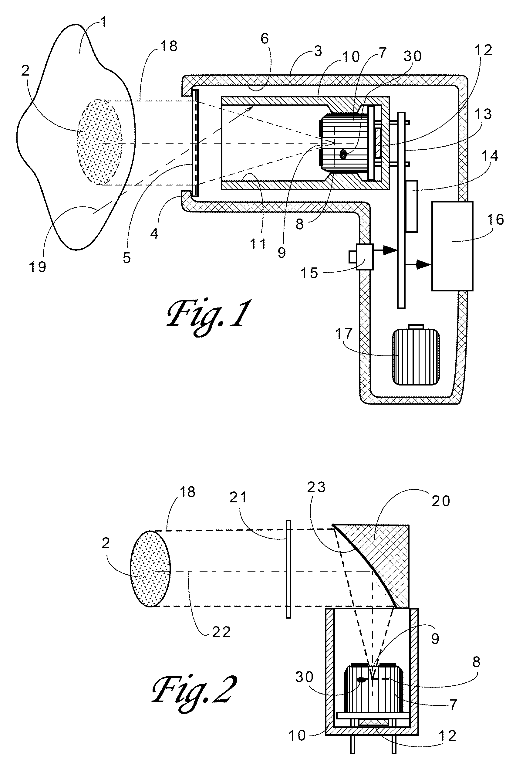 Non-contact medical thermometer with stray radiation shielding