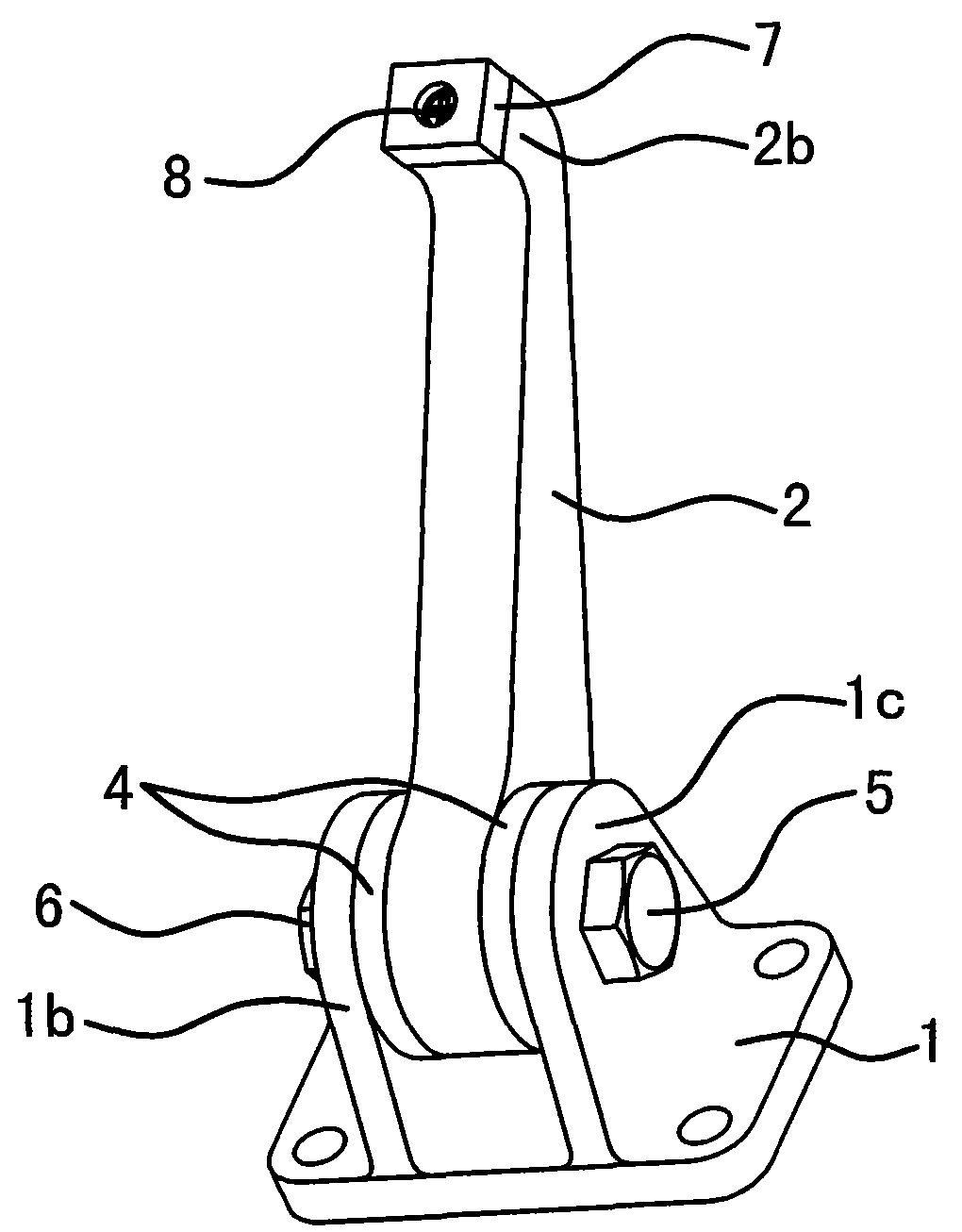 Torsional cantilever type shock absorber