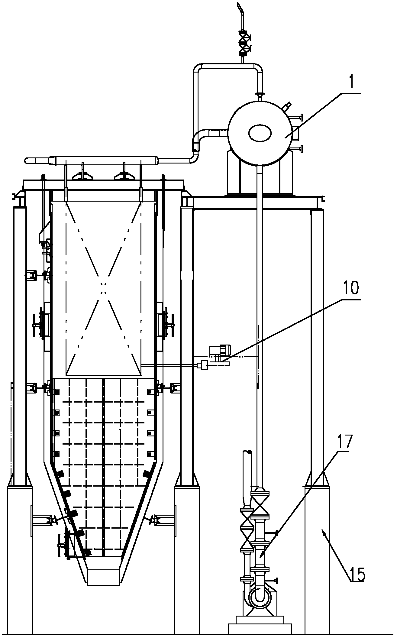 Boiler system using waste heat of flue gas of rotary hearth furnace