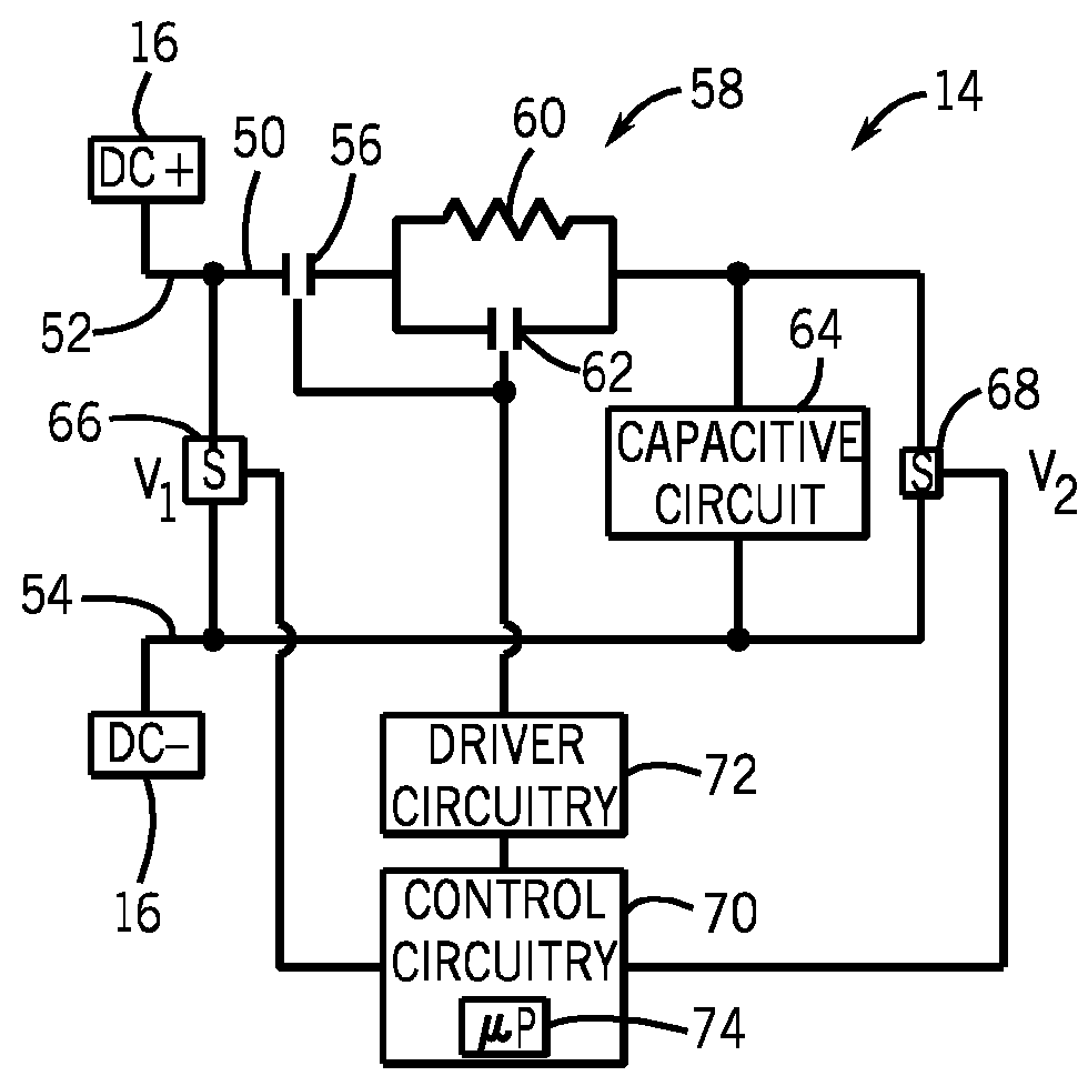 Motor drive add-on pre-charge capacitive module and method