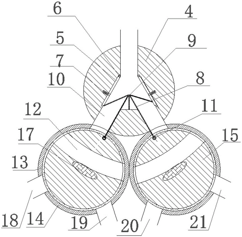 A wire-controlled four-channel rotary switching valve for automobile refueling