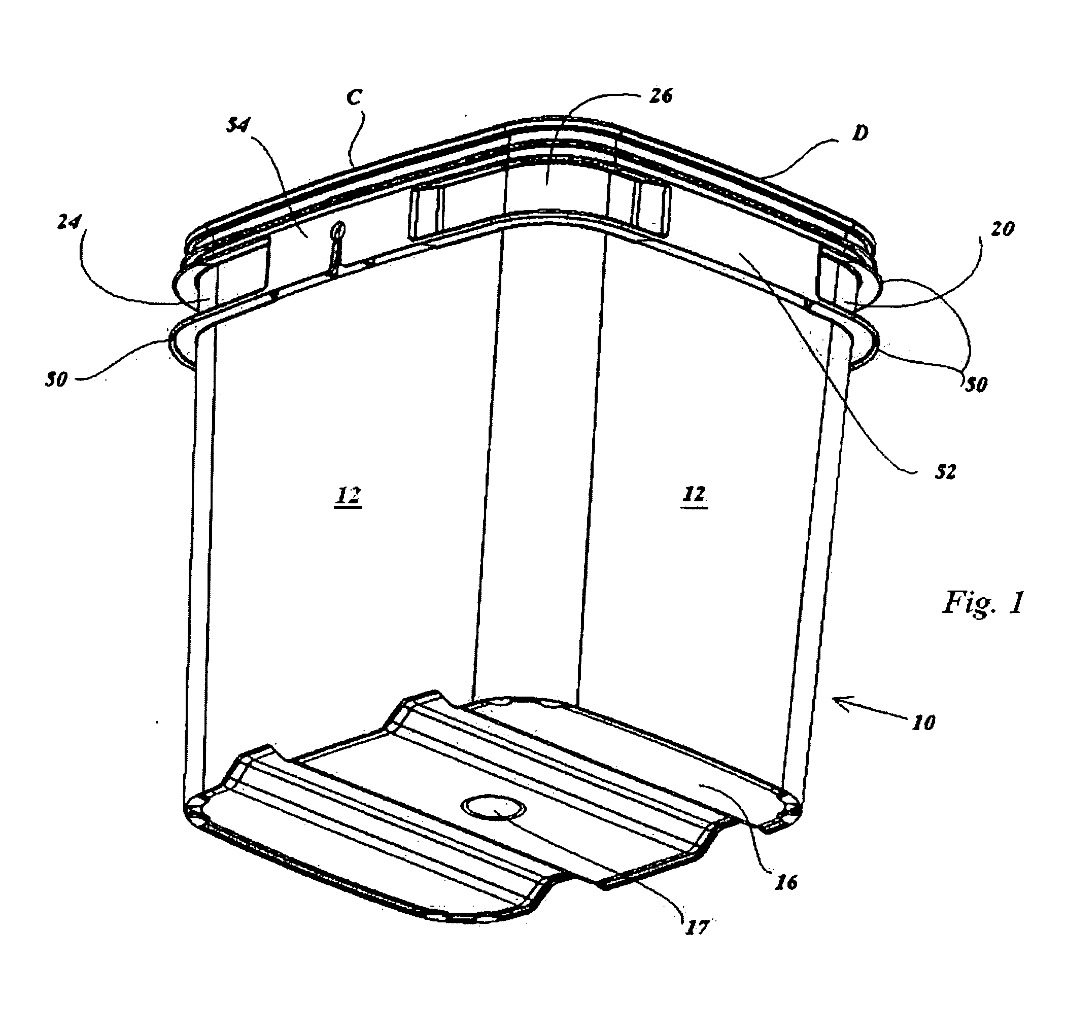 Container apparatus and related methods