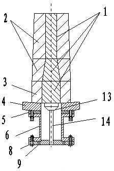 Converter bottom blowing air brick, special drilling machine and quick thermal replacement method of air brick