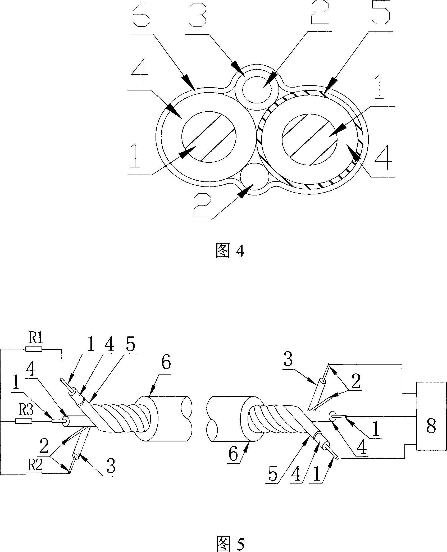 Double temperature warning linear temperature-sensing detector