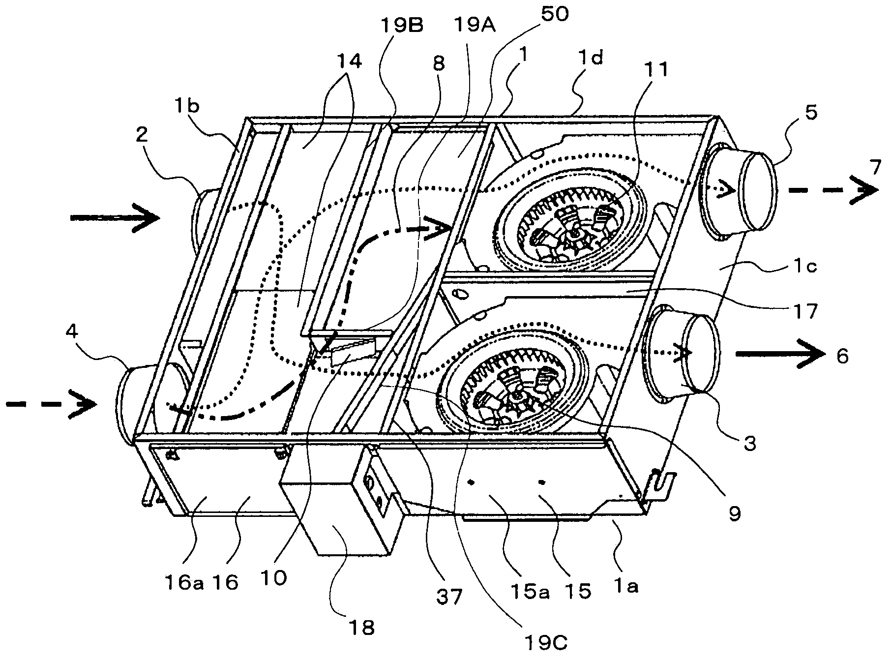 Heat exchange ventilation device